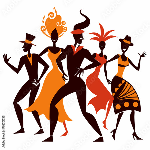 Creative Details Dancing Conga Vector Illustration | Music Instrument | Latin Percussion Design