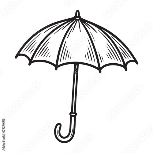 line art of umbrella vector