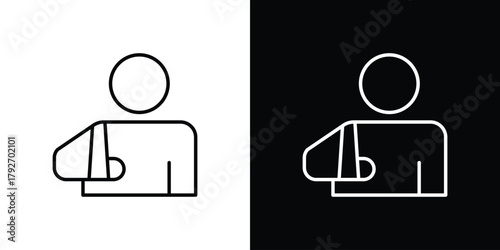 Injuries icons. Editable Stroke. logotype design concept