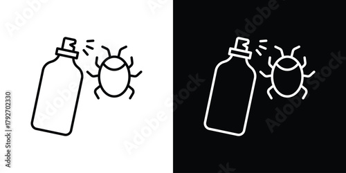 Insecticide icons. Editable Stroke. logotype design concept