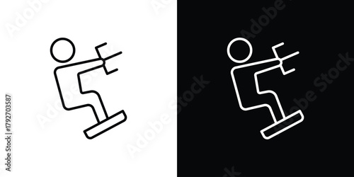 Kitesurf sign icons. Editable Stroke. logotype design concept