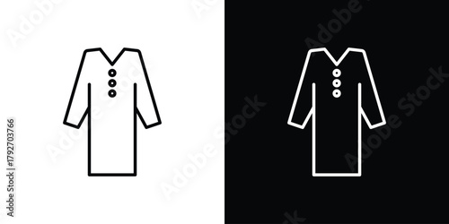 Kurta icons. Editable Stroke. logotype design concept