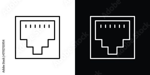 Lan icons. Editable Stroke. logotype design concept