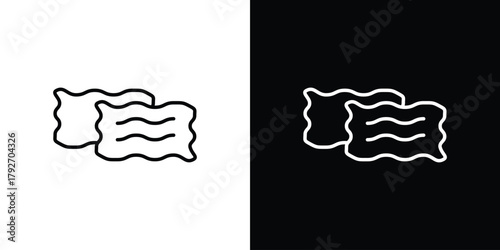 Lasagne icons. Editable Stroke. logotype design concept