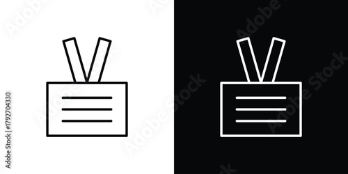 Lanyard icons. Editable Stroke. logotype design concept