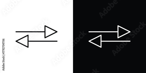 Left right direction icons. Editable Stroke. logotype design concept