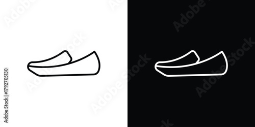 Loafer shoes icons. Editable Stroke. logotype design concept