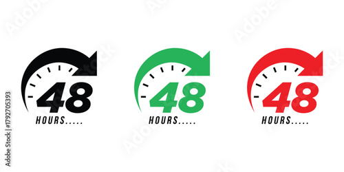 48 Hour Support Logo. Business Service Icon Vector Pack