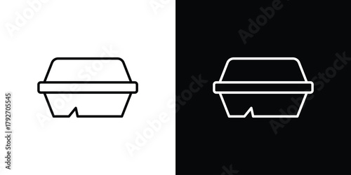 Lunch box icons. Editable Stroke. logotype design concept