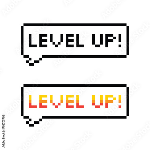 pixel 1 up icon. Vector pixel art level up 8 bit logo for game