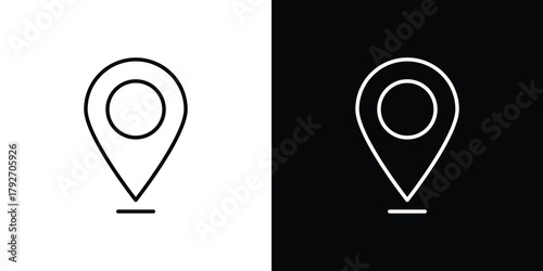 Map pointer icons. Editable Stroke. logotype design concept