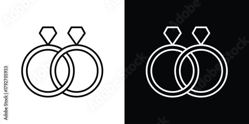 Marriage icons. Editable Stroke. logotype design concept