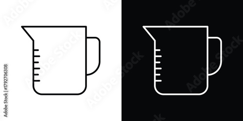 Measuring cup icons. Editable Stroke. logotype design concept