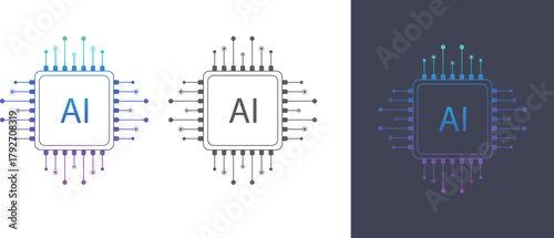 Artificial intelligence chip icon design