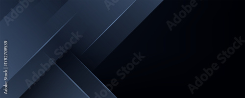 Modern black dark blue white abstract background. Minimal. Color gradient. Web banner. Geometric shape.