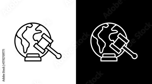 International Regulation  White Icon Set Design