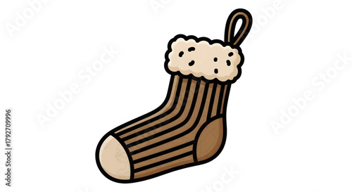 Cozy Striped Christmas Stocking with Sherpa Cuff for Holiday Gifts and Decorations