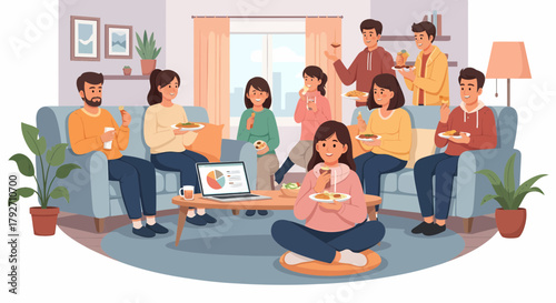 Diverse Friends Enjoying Food And Company At Relaxed Gathering