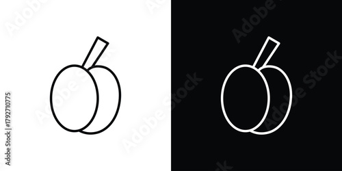 Plum icons. Editable Stroke. logotype design concept