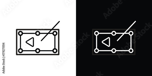 Pool table icons. Editable Stroke. logotype design concept