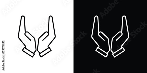 Pray icons. Editable Stroke. logotype design concept