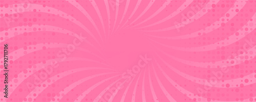 Pink pop art, retro design, stripes mockup. Vector illustration. Halftone vintage background for text, vector illustration