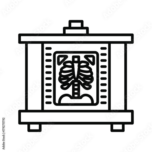 Xray machine displaying a human rib cage