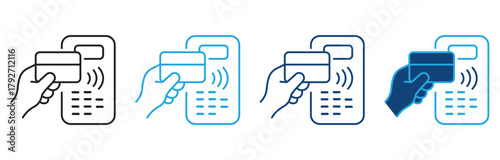 Tap to pay gradient icon set. Tap Pay icon Multi Style ,Vector Illustration.