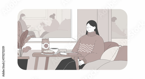 Peaceful Morning In A Cozy Home With Coffee And Book