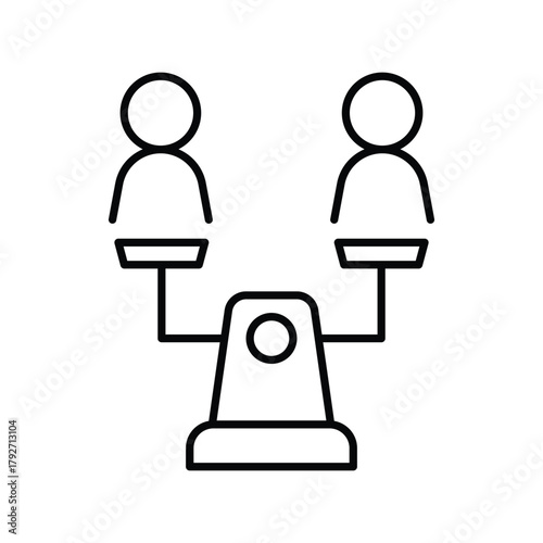 Equality icon with white background vector stock illustration