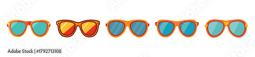 Retro sunglasses collection vibrant gradient frames fashionable eyewear style