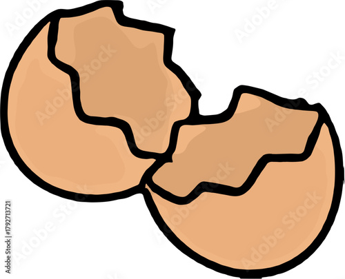 Baking Ingredient Cracked Eggshell Icon