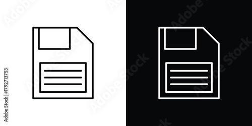 Save file icons. Editable Stroke. logotype design concept
