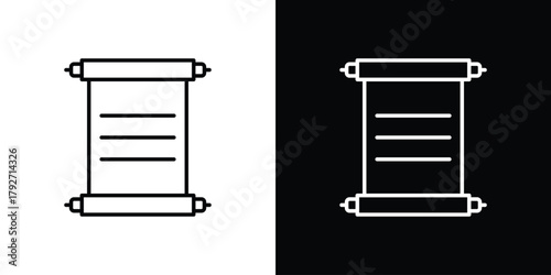 Scrolls icons. Editable Stroke. logotype design concept