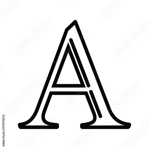 Stylized letter a with double outline