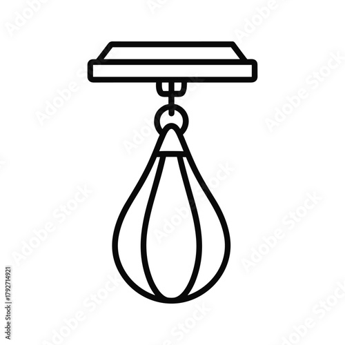 Outline drawing of a punching bag, a classic boxing and martial arts training tool