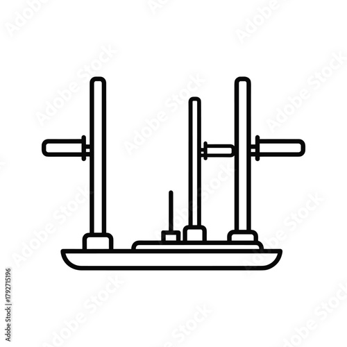 Illustration of a squat rack, a weightlifting equipment for performing squats and other exercises