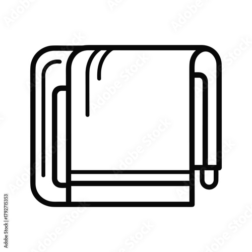 Folded towel, a soft and absorbent essential for drying and comfort after bathing