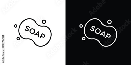 Soap bar icons. Editable Stroke. logotype design concept