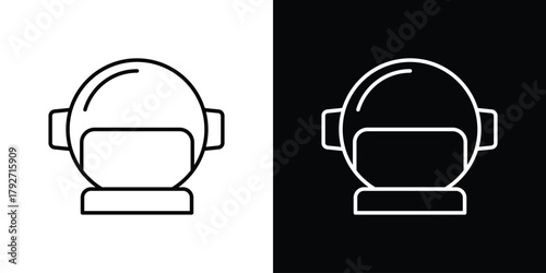 Space helmet icons. Editable Stroke. logotype design concept
