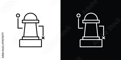 Strategical planning icons. Editable Stroke. logotype design concept
