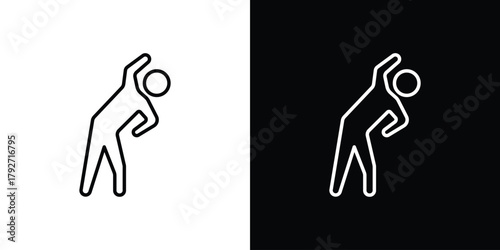 Stretching icons. Editable Stroke. logotype design concept