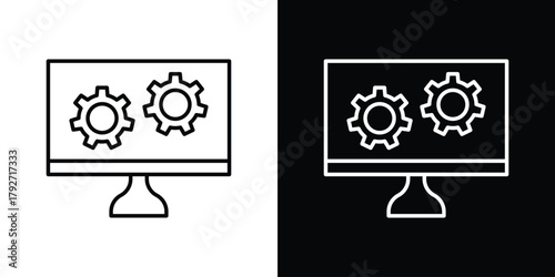 System icons. Editable Stroke. logotype design concept