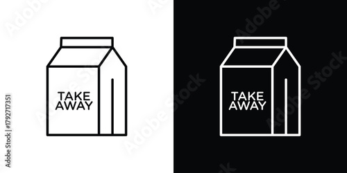 Take away icons. Editable Stroke. logotype design concept
