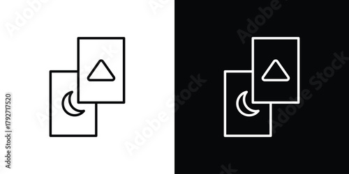 Tarot icons. Editable Stroke. logotype design concept