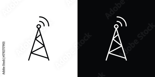 Telecom icons. Editable Stroke. logotype design concept