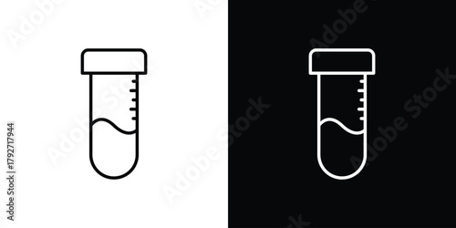 Test tube icons. Editable Stroke. logotype design concept