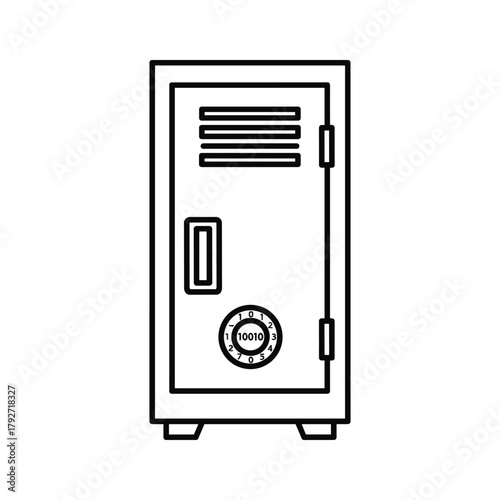 Line art illustration of a locker for secure storage