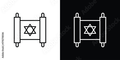 Torah icons. Editable Stroke. logotype design concept