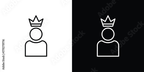 VIP person icons. Editable Stroke. logotype design concept